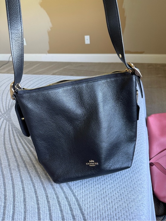 Coach Handbags - Coach Black Pebbled Leather crossover Bag with Gold Hardware